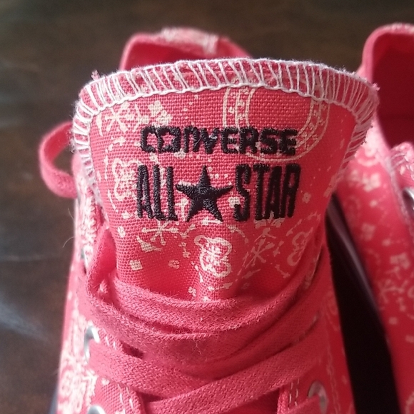 Converse Red Bandana Print Sneakers - Picture 2 of 11